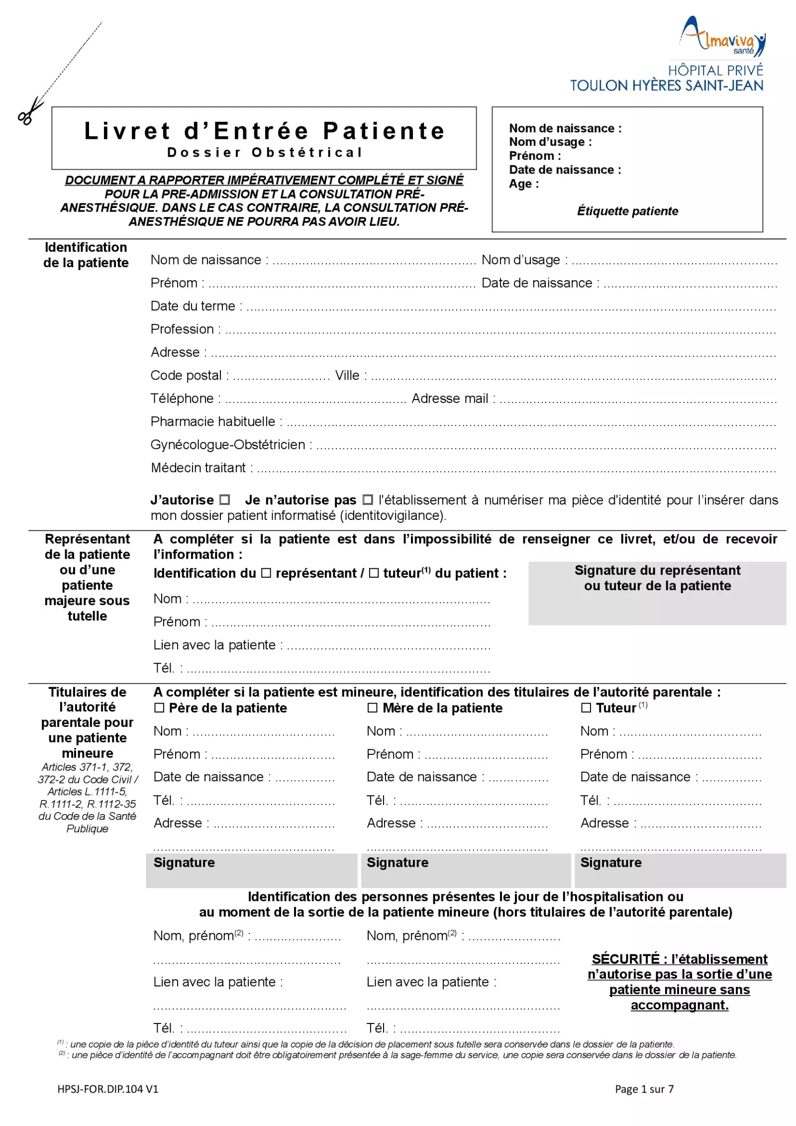 LEP - Dossier obstétrical